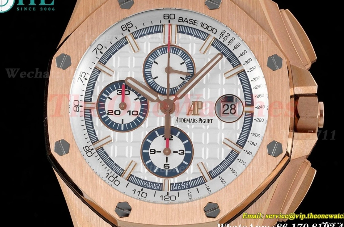 White JJF Royal Offshore 26408 White 44mm RU Oak RG A3126 0316